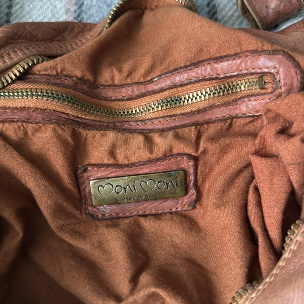 Moni Moni genuine Italian leather large brown handbag - Picture 4 of 8
